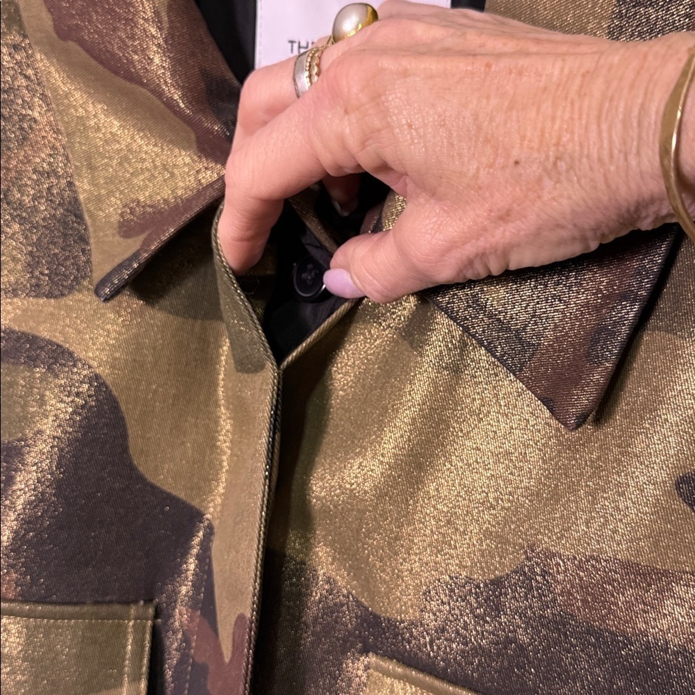 The Noli Shop Metallic Camouflage Utility Blazer Jacket M - Picture 5 of 12